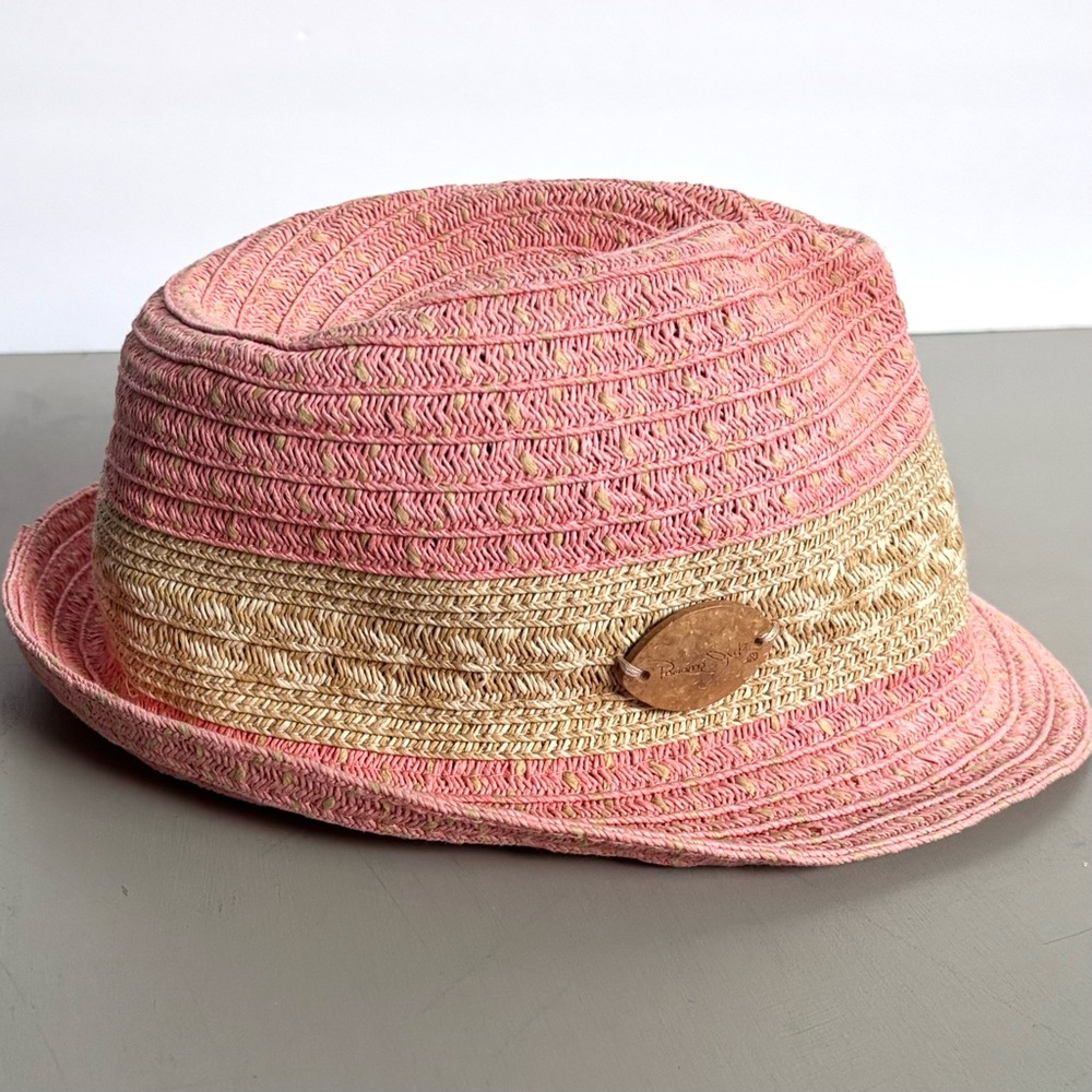 PANAMA JACK Vintage Woven Safari Straw Fedora Pinched Crown Unisex Beach Sun Hat - Picture 7 of 8